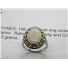 Image 2 : 14K WG Ring w/14 Round Cut Diamonds and One Large Opal in The Center 6.0g