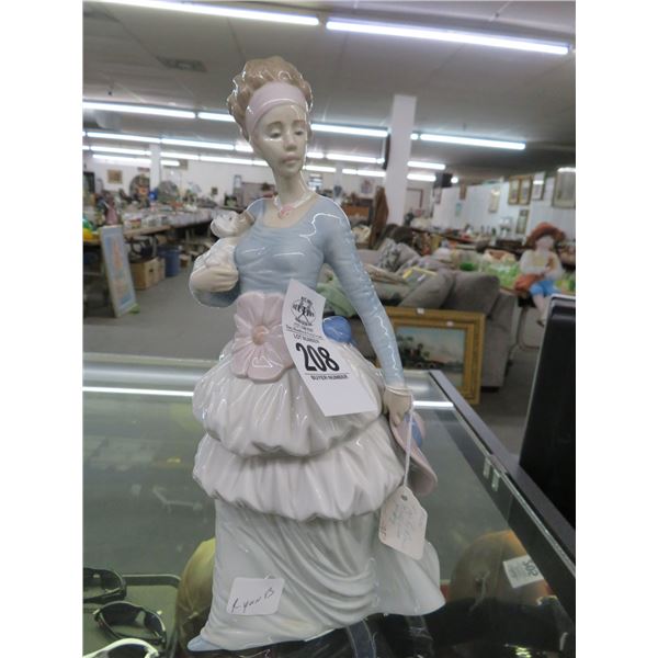 Lladro NAO Girl w/Puppy In Floral Dress