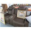 Image 1 : Brown Microfiber Reclining Double Theater Seats