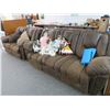 Image 1 : Brown Microfiber Reclining Sofa/Loveseat Set