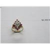 Image 2 : 14K YG Ruby and Diamond Ring w/12 Round Mixed Cut Rubies & 9 Round Cut