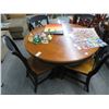 Image 1 : Cherry/Black Round Dining Table w/4 Chairs