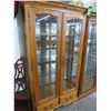 Image 1 : Oak Upright Full Vision Curio w/2 Drawers