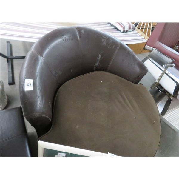 Mocha Round Padded Large Swivel Chair