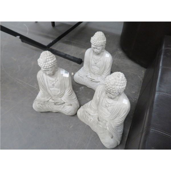 3 Buddha Concrete Statuary 3 X $