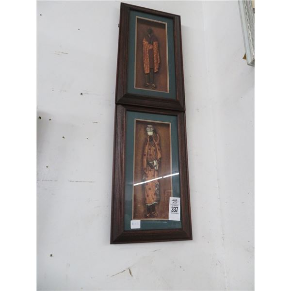 Framed Shadowbox Indian Figurines - 2