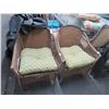 Image 1 : Wicker Padded Patio Armchairs - Pair