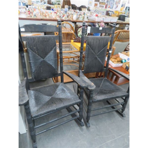 2-Black Rush Seat Rockers - 2 X $