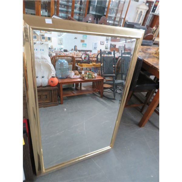 Large Brass Trim Beveled Mirror - 30 x 38 - No Shipping