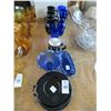 Image 1 : Blue/Black Collector Glass, Dishes, Bowls, Stems and Pitchers