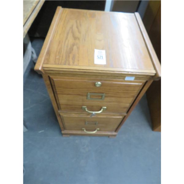 Oak 2 Drawer Locking File Cabinet