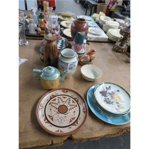 Southwestern Dishes, Vases, And Asst. Décor
