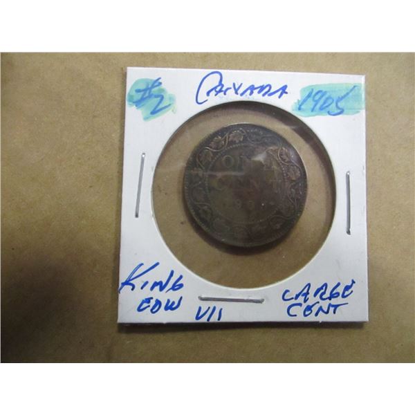 1905 CANADA KING EDWARD VII LARGE PENNY