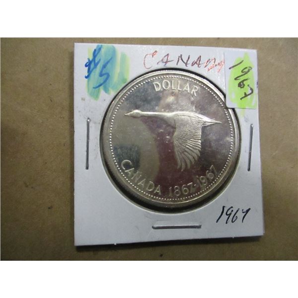 1967 CANADA GOOSE SILVER DOLLAR
