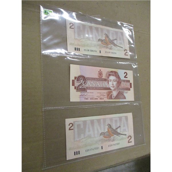 1986 BIRD SERIES LAST OF CANADA $2 BILLS