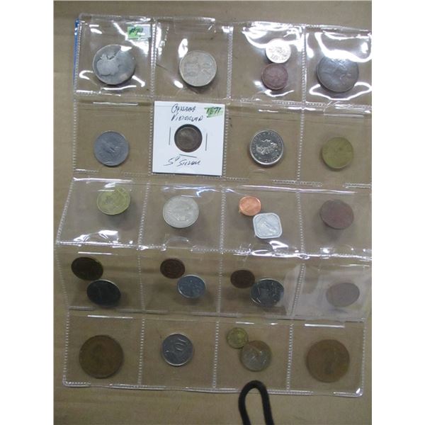 STOCK SHEET OF OVER 20 WORLD COLLECTIBLE COINS