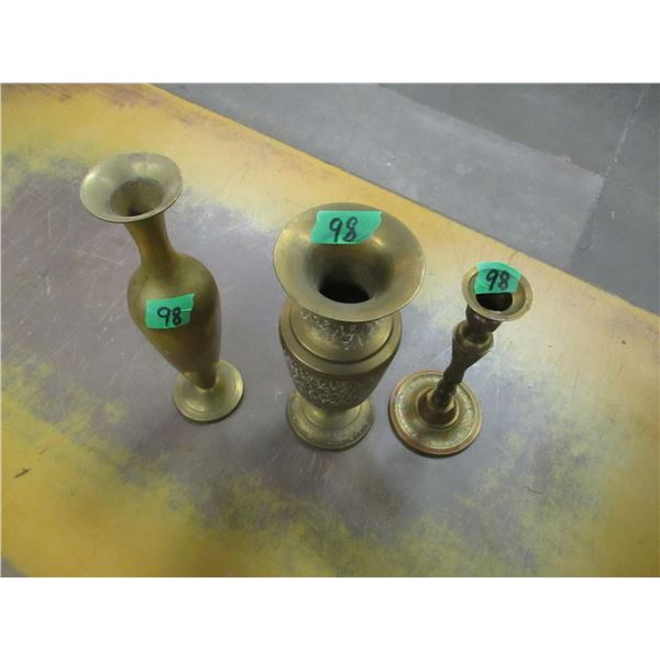 ESTATE:  3 BRASS ORNAMENTS