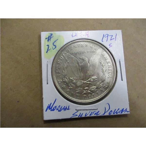 1921 "S" USA MORGAN SILVER DOLLAR