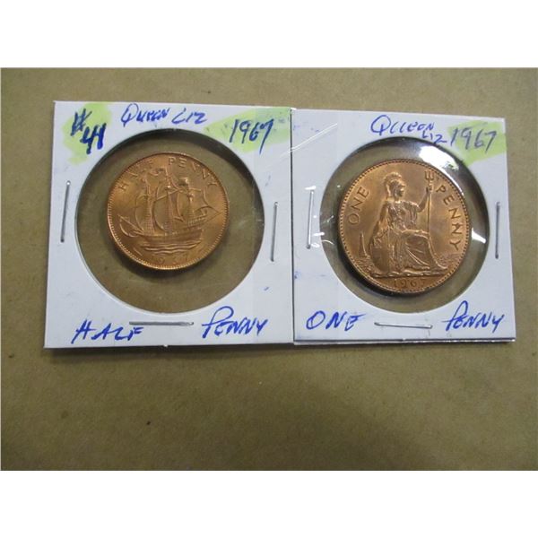 1967 CH/BU, 1967 CH/BU HALF & ONE PENNY TOKENS