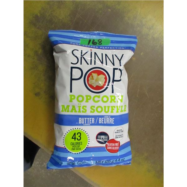 SHELF PULLS (AS IS):  SKINNY POP BUTTER POPCORN (125G) - BAG