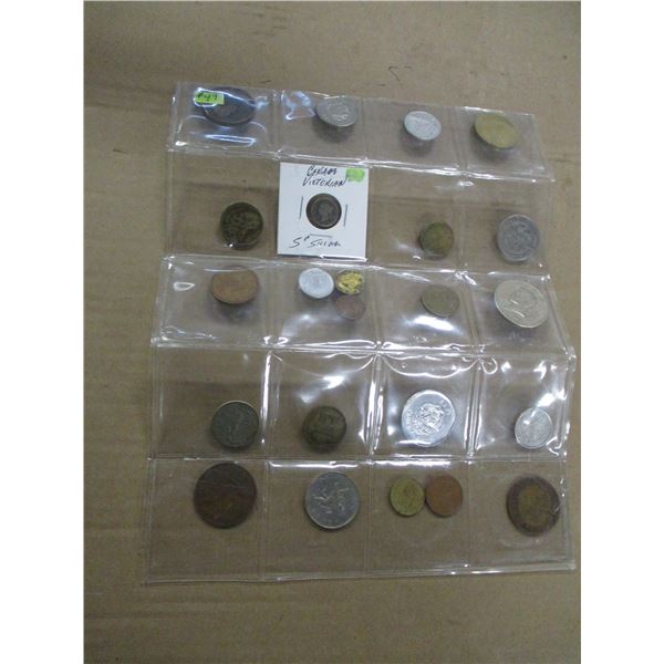 STOCK SHEET OF OVER 20 WORLD COLLECTIBLE COINS