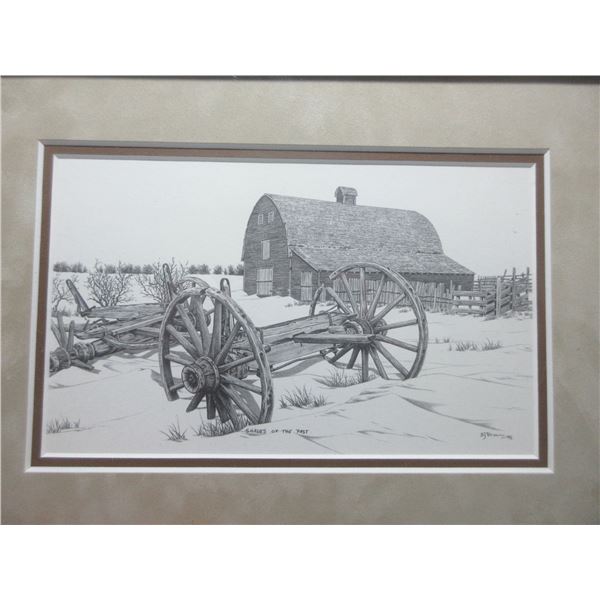 ESTATE:  BERNIE BROWN FRAMED PENCIL SCETCH (SIGNED)