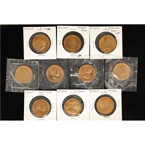 10 PRESIDENTIAL 1 1/4" METAL MINT TOKENS