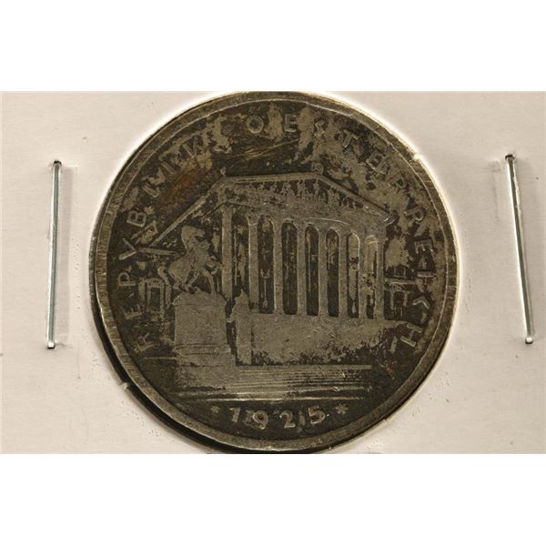 1925 AUSTRIA SILVER SHILLING .1235 OZ. ASW