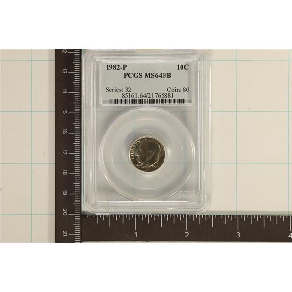 1982-P ROOSEVELT DIME PCGS MS64FB
