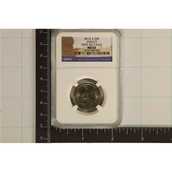 2012-S CHACO N.P. QUARTER NGC MS68 FIRST RELEASES