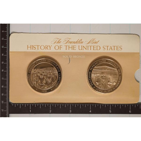 2-1 1/2" SOLID BRONZE HISTORY OF THE UNITED STATES