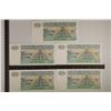 Image 2 : 5-BANK OF MYANMAR 20 KYATS CU COLORIZED BILLS