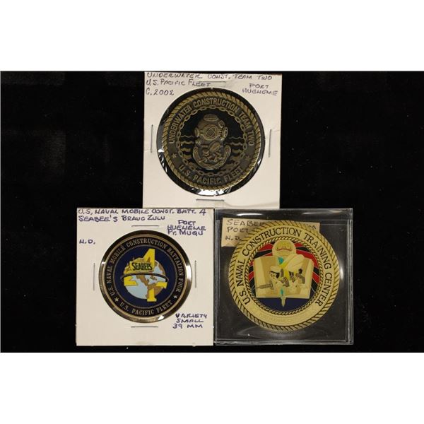 3 SEABEE'S MEDALS. U.S. PACIFIC FLEET, BRAVO ZULU&