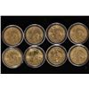 Image 2 : 8 PRESIDENTIAL BU $1 COINS IN HARD PLASTIC CAPSULE