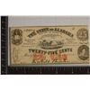 Image 1 : 1863 STATE OF ALABAMA 25 CENT OBSOLETE BANK NOTE