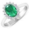 Image 2 : 14KT White Gold 1.53ct Zambian Emerald and Diamond Ring