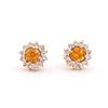 Image 1 : Plated 18KT Yellow Gold 0.40ctw Citrine and Diamond Earrings