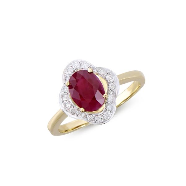 14KT Yellow Gold 1.50ct Ruby and Diamond Ring