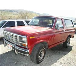 1985 FORD BRONCO TRUCK RED CRUISE ALLPOWER