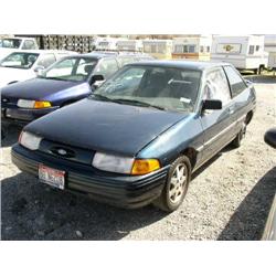 1996 FORD ESCORT LX GREEN AIR BAGS A/C TILT