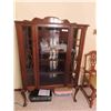 Image 2 : Walnut 4 Tier China Cabinet with Side Glass 63'' Tall x 