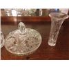 Image 2 : 5 Pieces of Cut Crystal/Glass; Vases , Candy Dishes , 