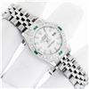 Image 4 : Rolex Sapphire Quickset White Index Diamond Emerald Datejust Wristwatch