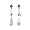 Image 1 : 4.65 ctw Amethyst and White Sapphire Earrings - 10KT White Gold