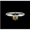 Image 2 : 14KT White Gold 0.70 ctw Round Cut Fancy Brown Diamond Solitaire Ring