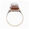 Image 6 : Antique 1878 Victorian 14k Rose Gold Carved Agate Hardstone Cameo Etched Ring