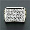 Image 2 : FIERY Men's 14K Gold 1.44 ctw Round Brilliant Pave Diamond Open Platter Ring