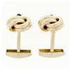 Image 6 : Men's Solid 14k Yellow Gold Sapphire Trinity Infinity Love Knot Heavy Cufflinks