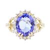 Image 2 : 4.21 ctw Tanzanite And Diamond Ring - 14KT Yellow Gold