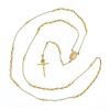 Image 1 : NEW 14k Gold Long 26" Polished Bead Our Lady of Guadalupe Rosary Crucifix Chain